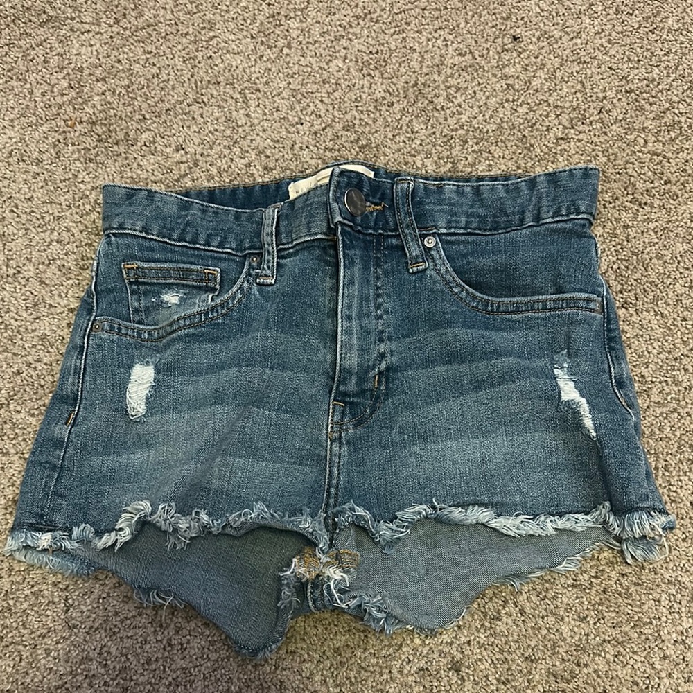 New York Laundry Blue Jean Shorts Distressed Casual